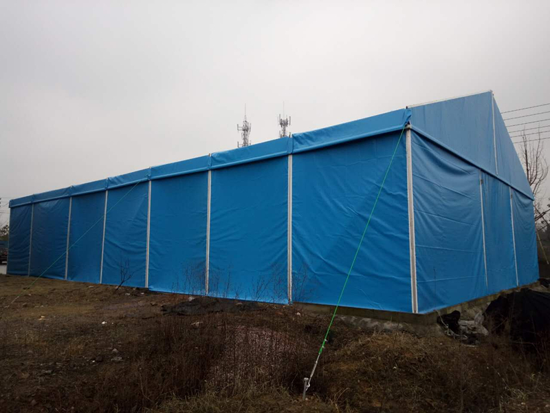 15m Width Steel Frame Blue Warehouse Tent