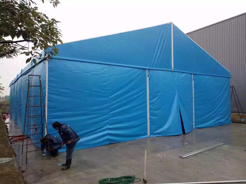 15m Width Steel Frame Blue Warehouse Tent