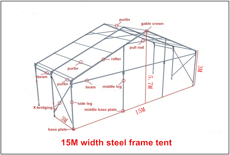 Steel Frame Blue Warehouse marquee Tent